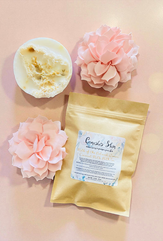 Milk of Beloved Loofa Spa Soap/ Milk Bath Tea Set