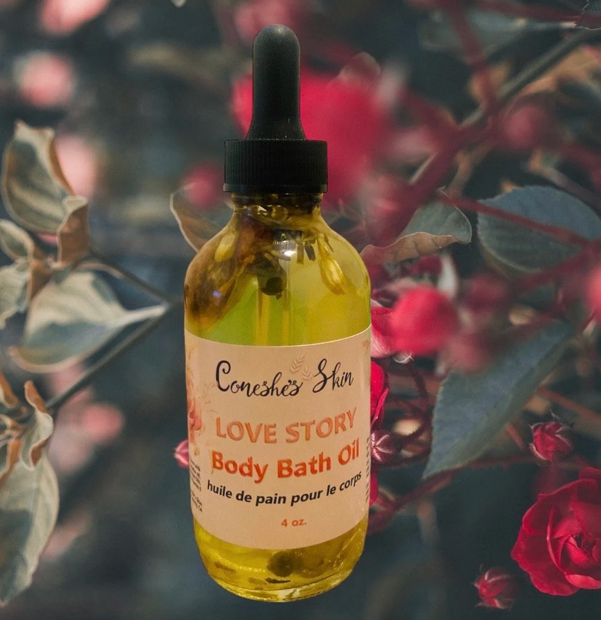 Love Story Premium Botanical infused Body/Bath Oil + Organic