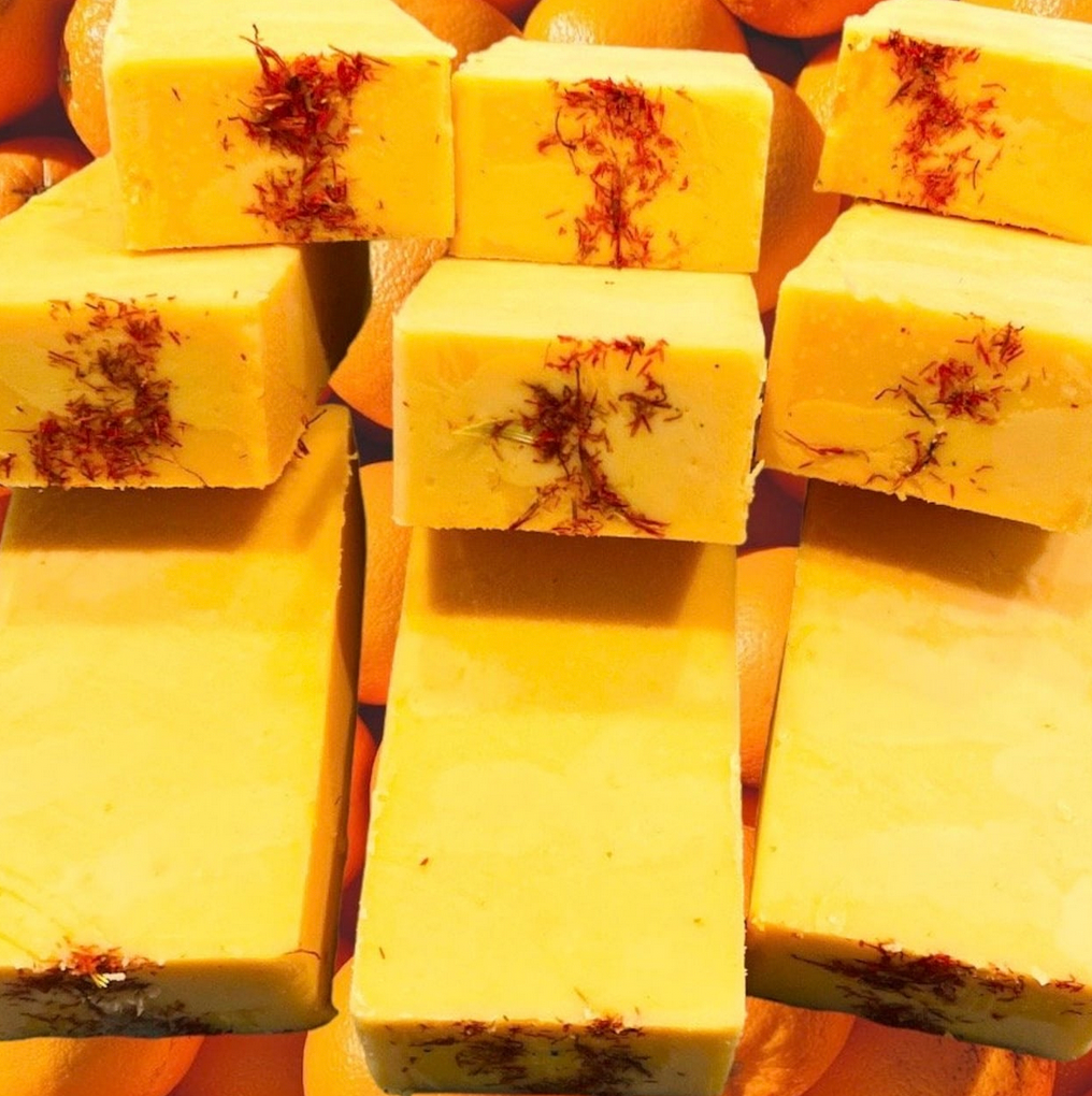 Saffron Goats Milk Soap + Ayurvedic + Botanical Infused